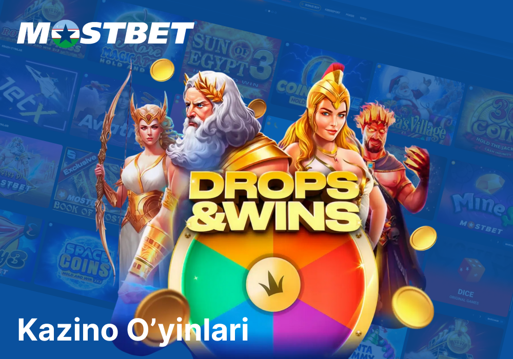 Mostbet onlayn kazinosida o'yinlarning katta tanlovi
